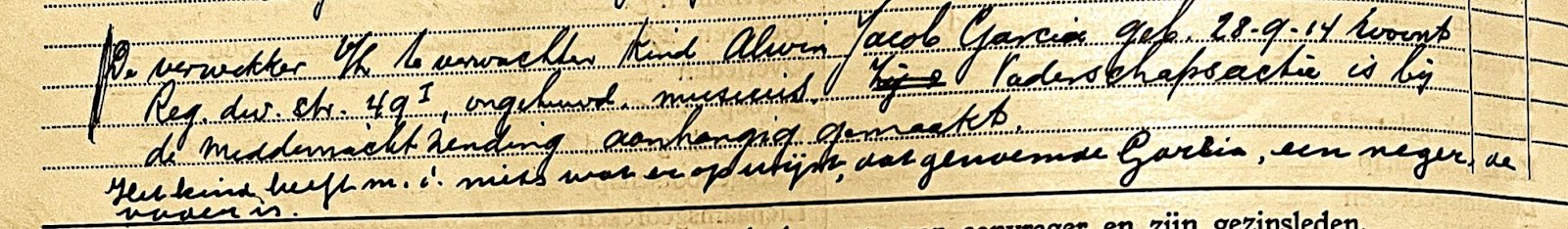 Archival fragment first naming Mieke’s father. Amsterdam City Archives.