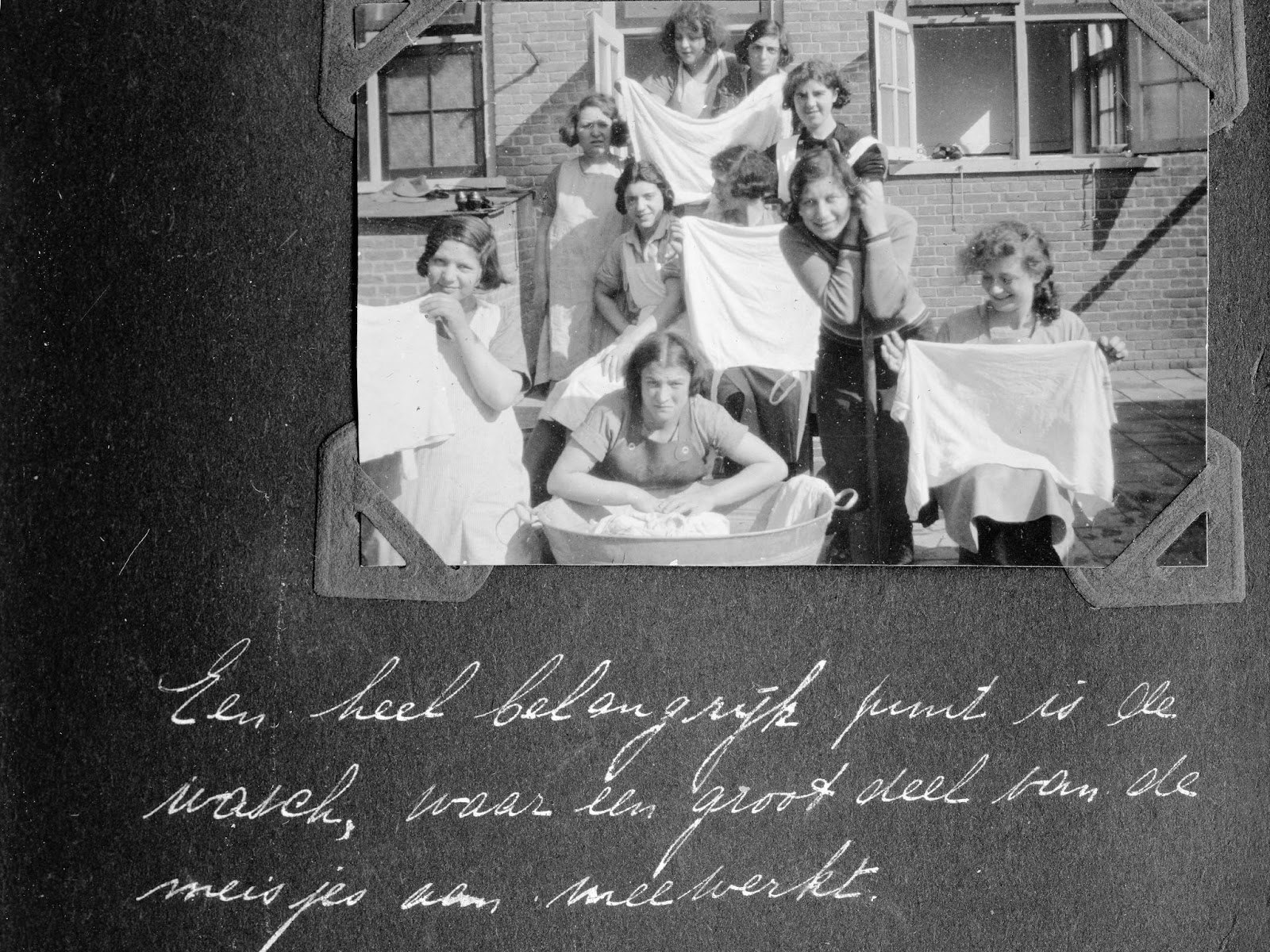 Girls of Huize Dina doing laundry, ca. 1932.
